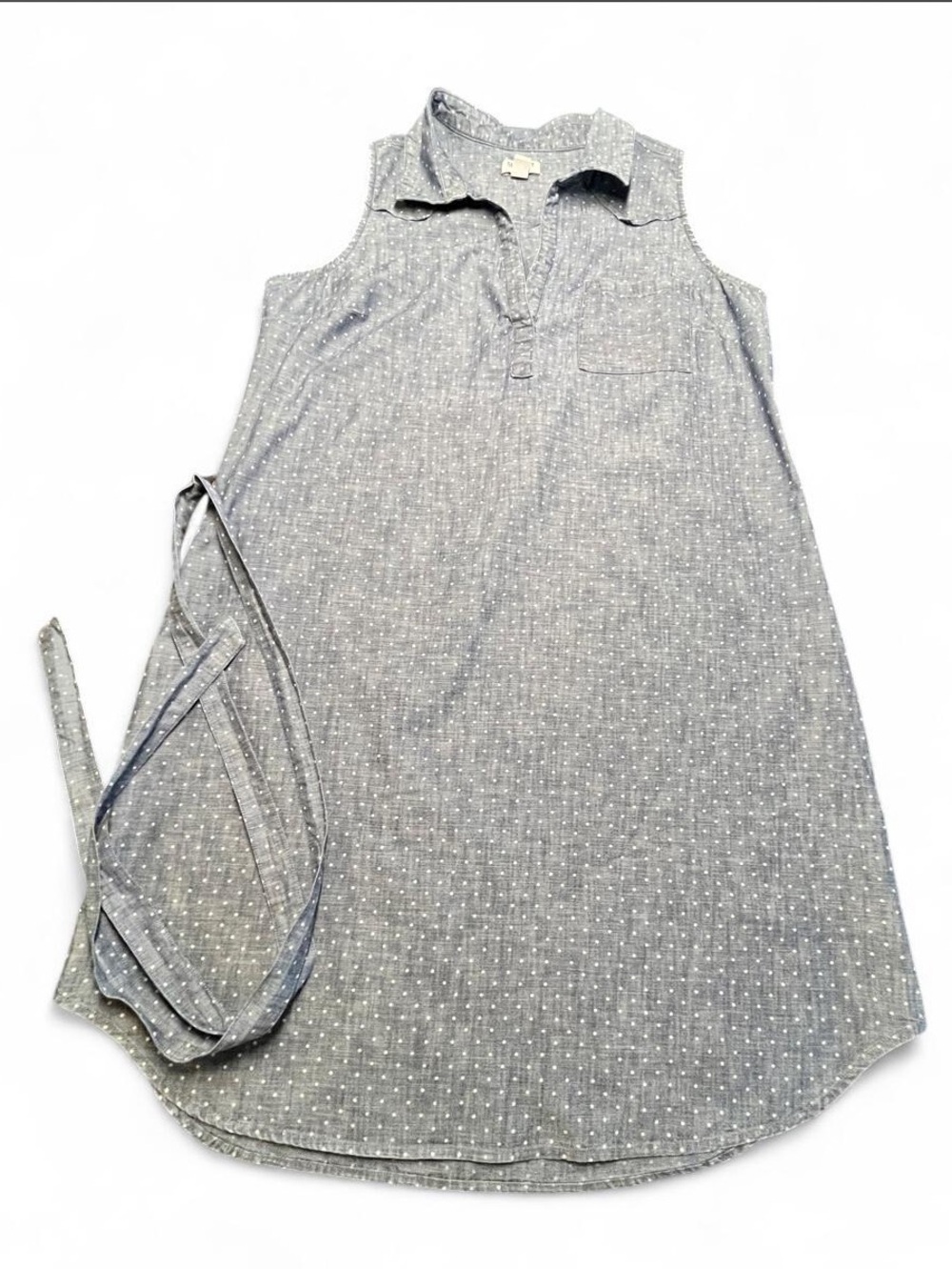 Old Navy blue polka dot dress with tie waist Size L